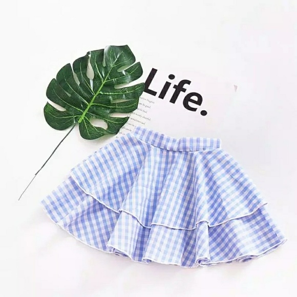 Toddler Girl Plaid Print Off Shoulder Bowknot Set - Picture 4 of 7